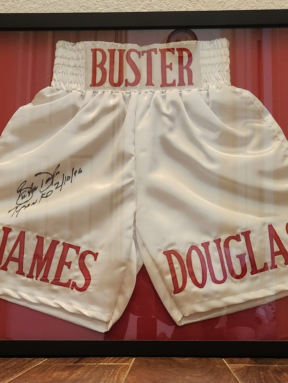 James "Buster" Douglass Autographed Boxing Trunks JSA COA